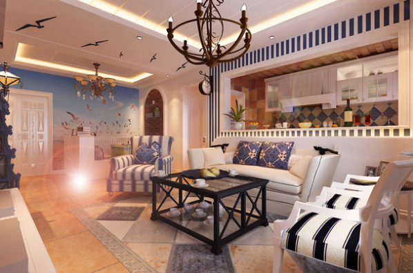家裝效果圖－地中海風格客廳裝修設(shè)計圖片1.png