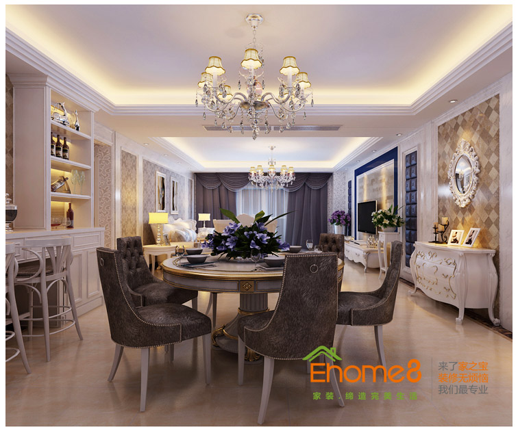 保利大江郡餐廳看客廳裝修效果圖