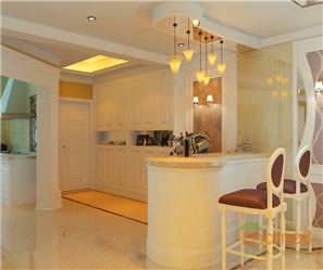 蝴蝶園地中海風格138平米餐廳吧臺裝修效果圖