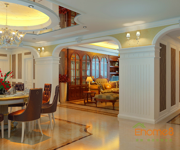 東郡地中海風格138平米餐廳裝修效果圖451