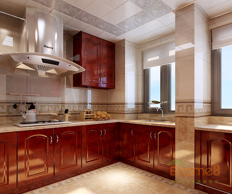 東郡99平米三房一廳中式廚房裝修效果圖3