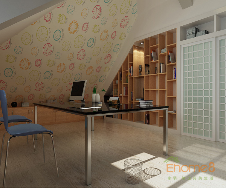 165㎡躍層美式風格書房裝修效果圖1