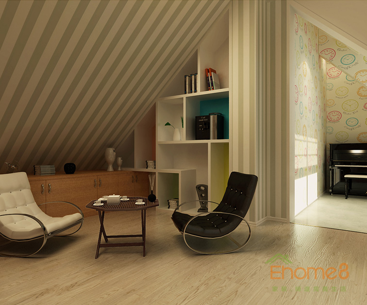 165㎡躍層美式風格休閑處裝修效果圖1