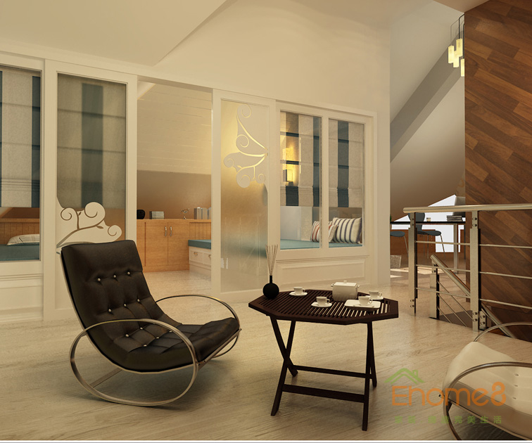 165㎡躍層美式風格休閑處裝修效果圖123