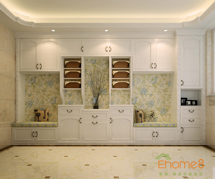 73㎡兩房一廳歐式風(fēng)格入戶玄關(guān)裝修效果圖1