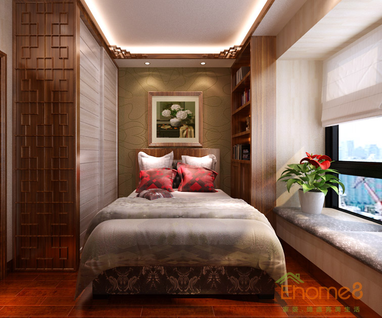 37㎡小戶型中式風格臥室裝修效果圖1122