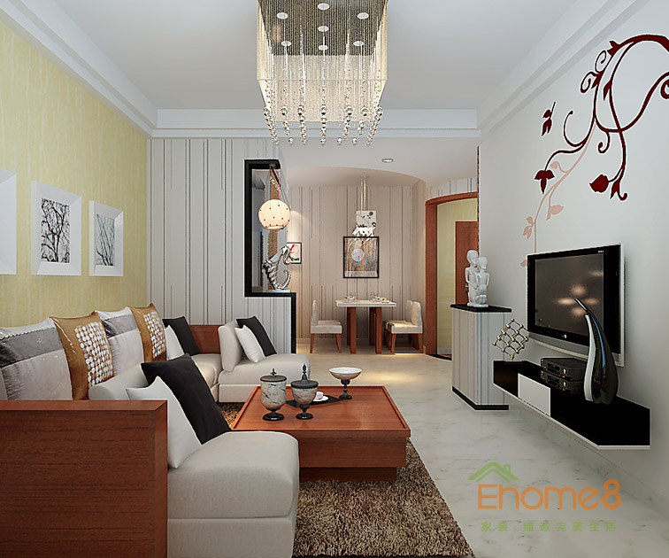 128㎡躍層美式風格客廳裝修效果圖