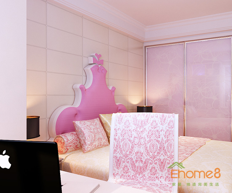 108㎡三房一廳法式風格女兒房裝修效果圖