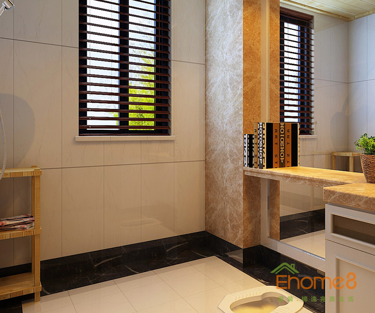 108㎡三房一廳法式風格衛生間裝修效果圖