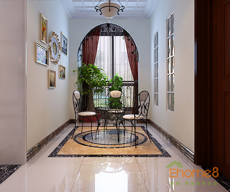 108㎡三房一廳法式風格休閑處裝修效果圖