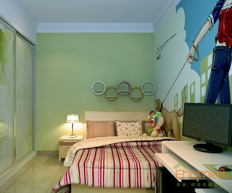 78㎡兩房一廳歐式風格兒童房裝修效果圖.jpg