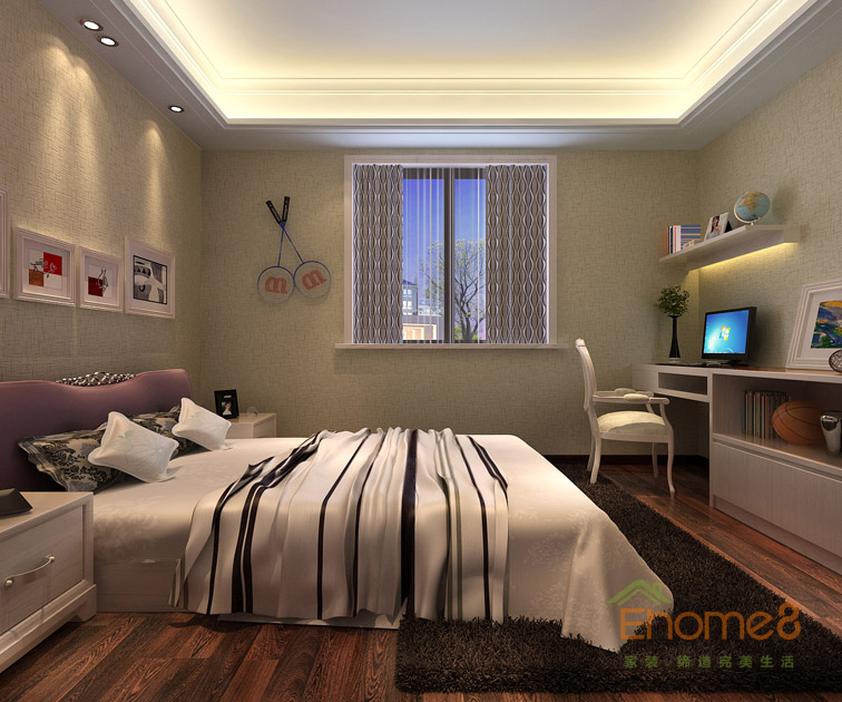 142㎡四房一廳法式風格臥室裝修效果圖22412