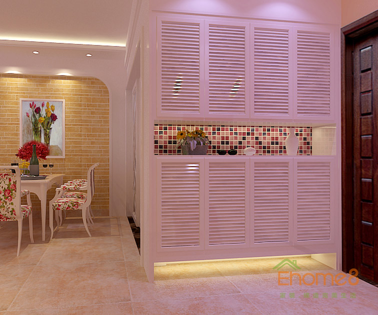 72㎡兩房一廳田園風格入戶玄關(guān)裝修效果圖44