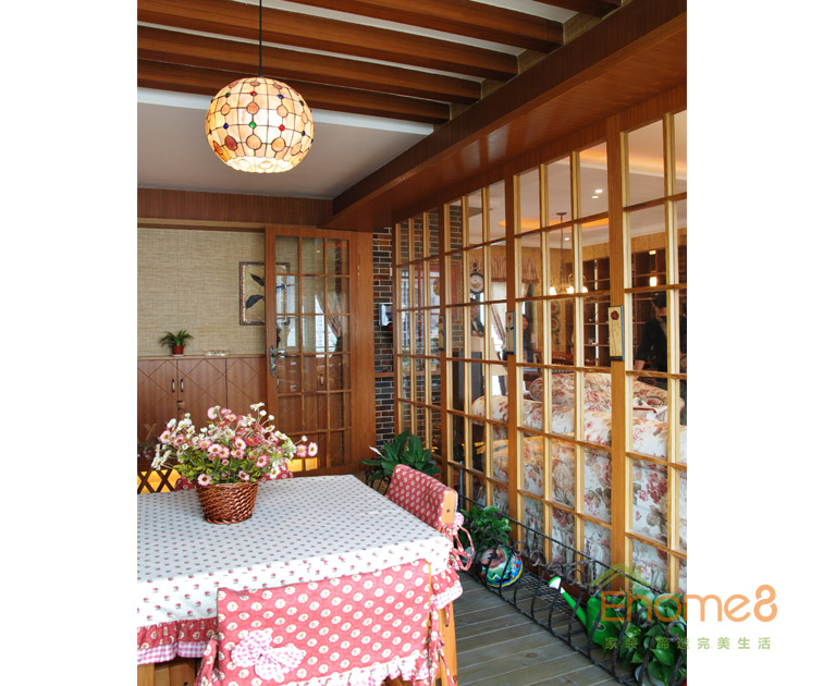 93㎡三房一廳田園風格休閑處裝修效果圖16163