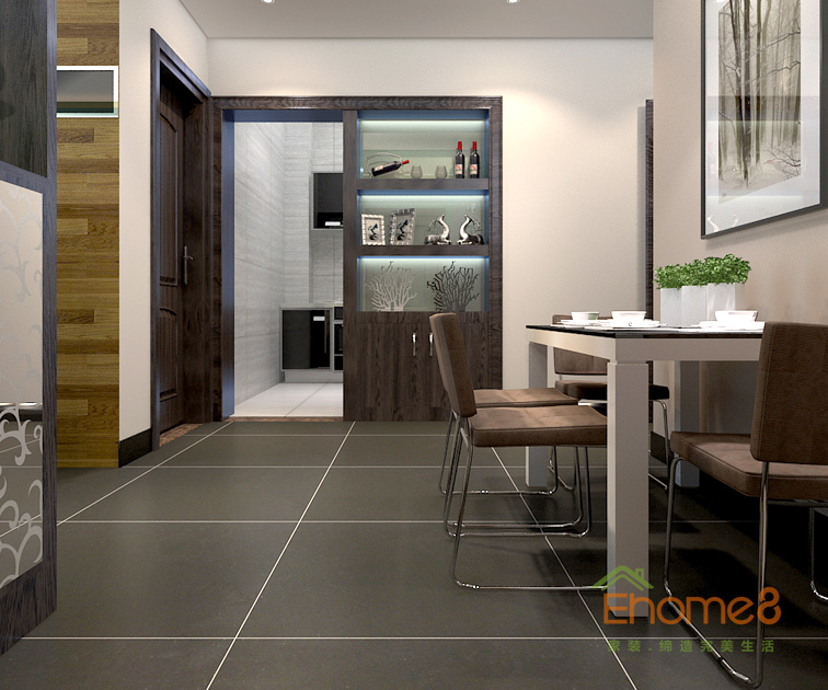 99㎡三房一廳法式風(fēng)格餐廳裝修效果圖7851