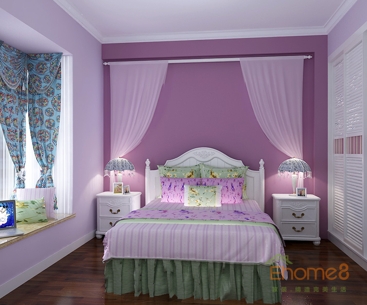 112㎡三房一廳歐式風格女兒房裝修效果圖