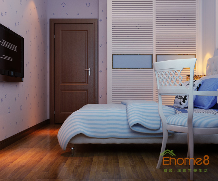 106㎡三房一廳中式風(fēng)格兒童房裝修效果圖4612