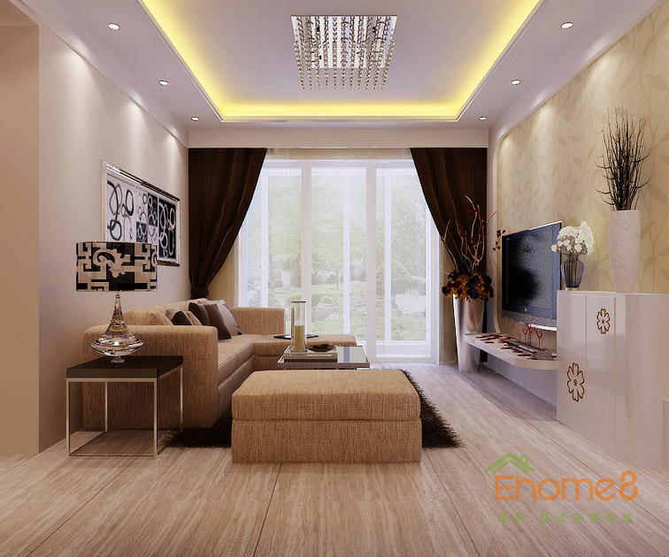 41㎡小戶型美式風格客廳沙發裝修效果圖