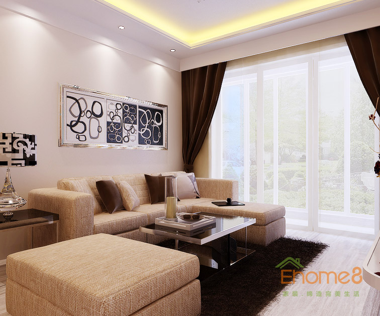 41㎡小戶型美式風格客廳裝修效果圖