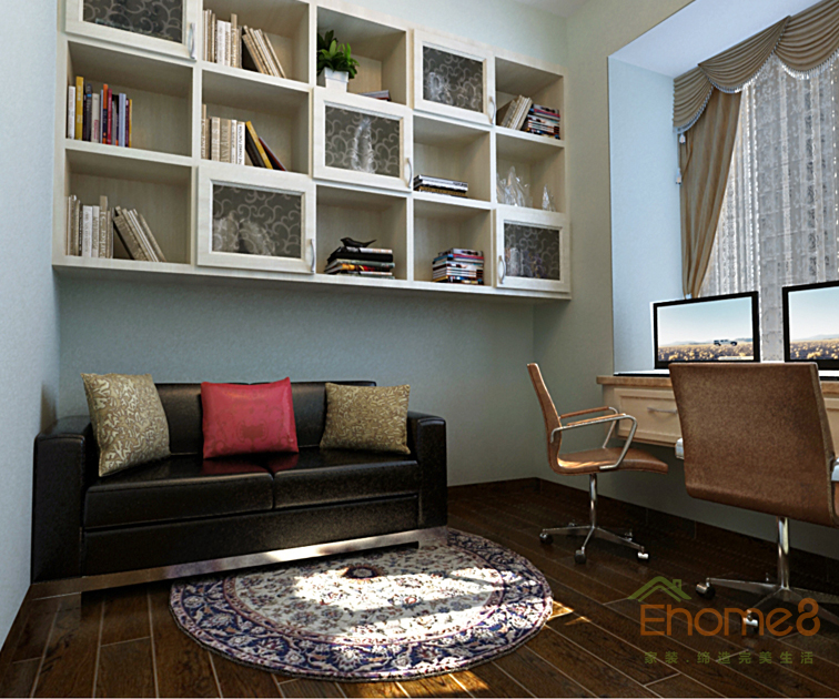 75㎡兩房一廳美式風格書房裝修效果圖