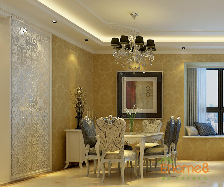 98㎡三房一廳歐式貴族風格餐廳裝修效果圖