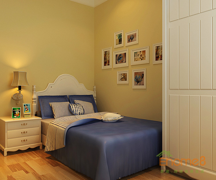 95㎡三房一廳美式風(fēng)格兒童房掛畫(huà)裝修效果圖