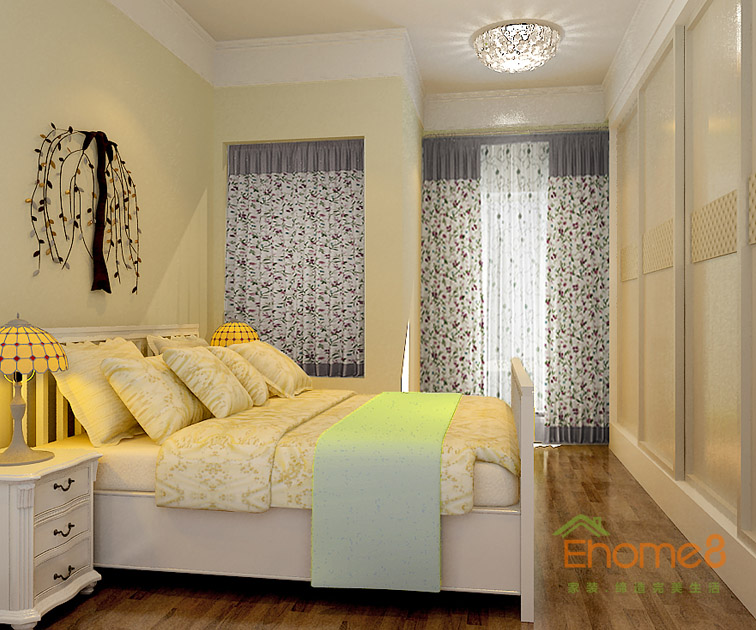 73㎡兩房一廳地中海風格主臥裝修效果圖