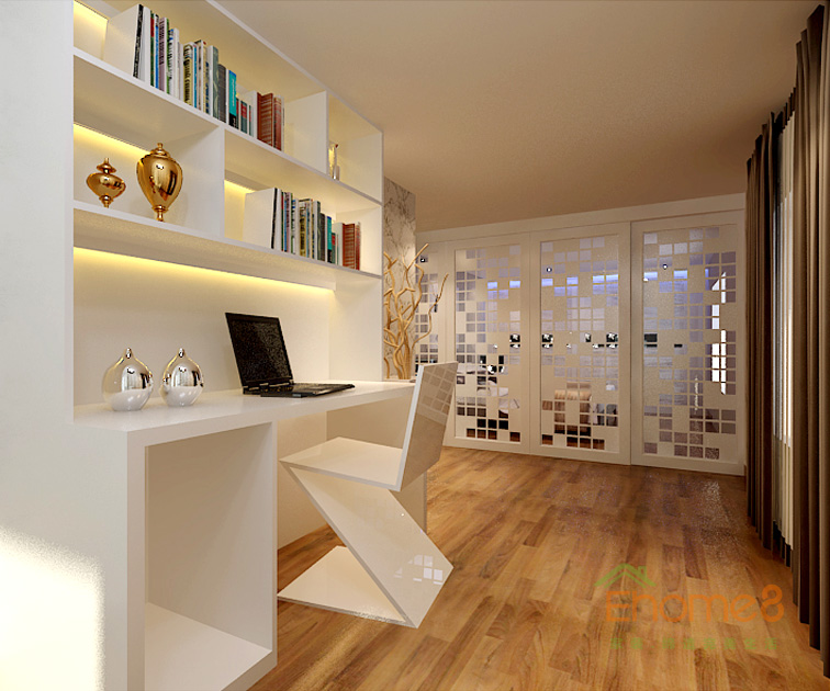 95㎡三房一廳法式風格書房裝修效果圖