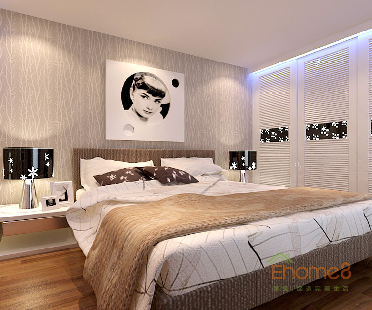 95㎡三房一廳法式風格主人房裝修效果圖