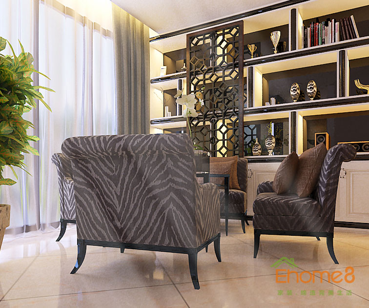 165㎡躍層歐式風格休閑處裝修效果圖